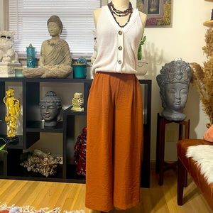 High waisted wide leg pants